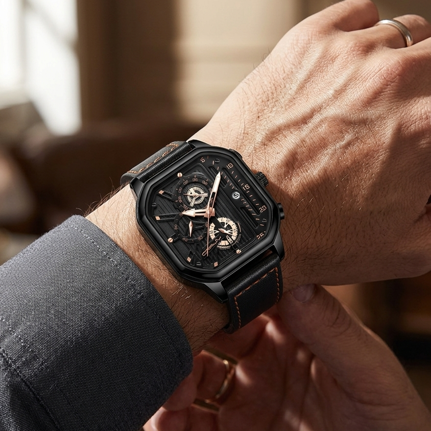 Verkalis Noir Belt Edition – Minimal Luxury Men’s Watch
