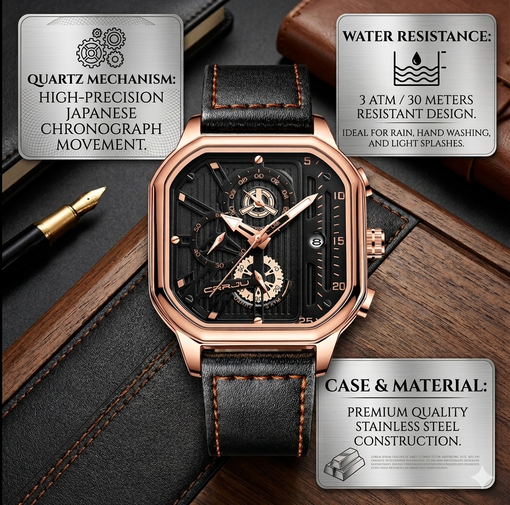 Verkalis Noir Belt Edition – Minimal Luxury Men’s Watch