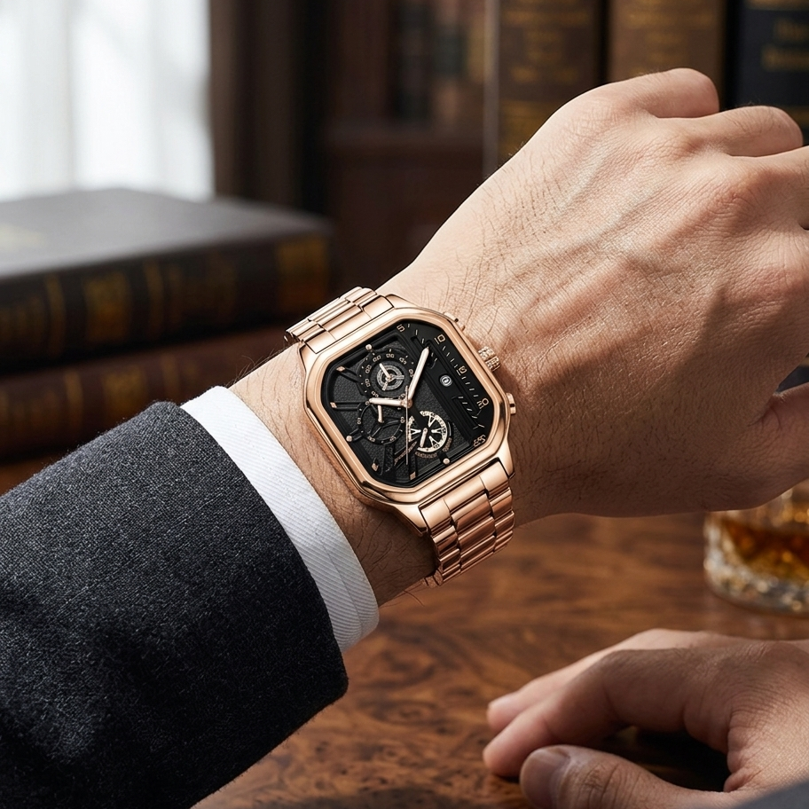Verkalis Noir Belt Edition – Minimal Luxury Men’s Watch
